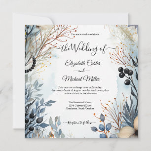 Ethereal Delicate Watercolor Serene Foliage Einladung