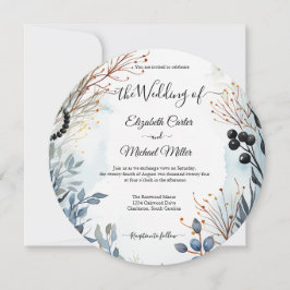 Ethereal Delicate Watercolor Serene Foliage Einladung
