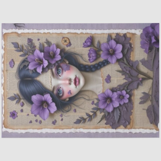 Ethereal Dreamer | Lila Entpackpapier für Frühjahr Seidenpapier (Vorderseite)