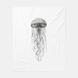 Ethereal Drift – Sanfte Leuchtende Qualle Tee Fleecedecke
