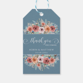 Ethereal Dusty Blue, Blush Peach Floral Geschenkanhänger