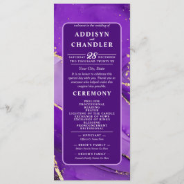 Ethereal Elegance: Lila geode-Inspiriert Hochzeit Programm