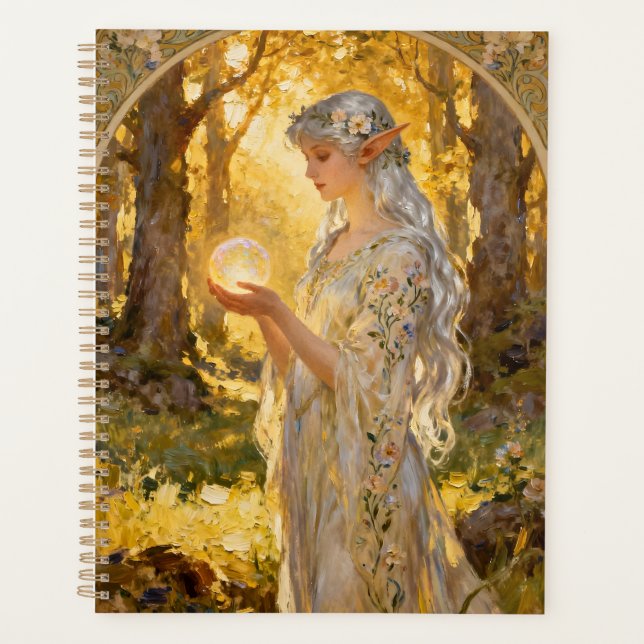 Ethereal Elf Maiden in Art Nouveau Style (Devant)