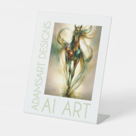 Ethereal Emerald Stallion Luminous Abstract Horse  Sockelschild