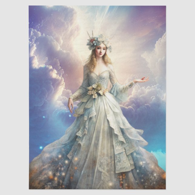 Ethereal Enchanted Heavenly Princess Decoupage Seidenpapier (Vorderseite)