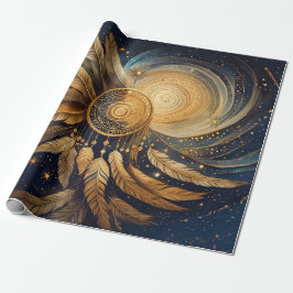 Ethereal Escapes, Golden Dreamcatcher Starshine Geschenkpapier