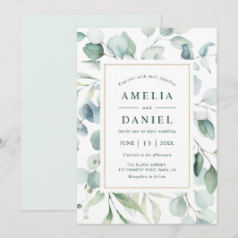 Ethereal Eukalyptus Gold Greenerity Wedding Einladung