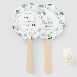 Ethereal Eukalyptus Gold Greenerity Wedding Progra Fächer