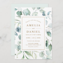 Ethereal Eukalyptus Gold Script Greenery Wedding