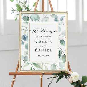 Ethereal Eukalyptus Greenerity Wedding Welcome Sig Poster