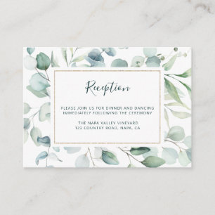 Ethereal Eukalyptus Greenery Hochzeitempfang Begleitkarte