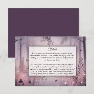 Ethereal Fairy Lights Forest Wedding Begleitkarte