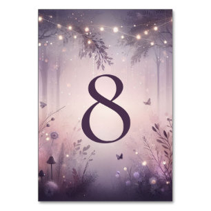 Ethereal Fairy Lights Forest Wedding Tischnummer