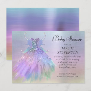 Ethereal Fairy Wing Gown   Rainbow Pastel Sheen Einladung