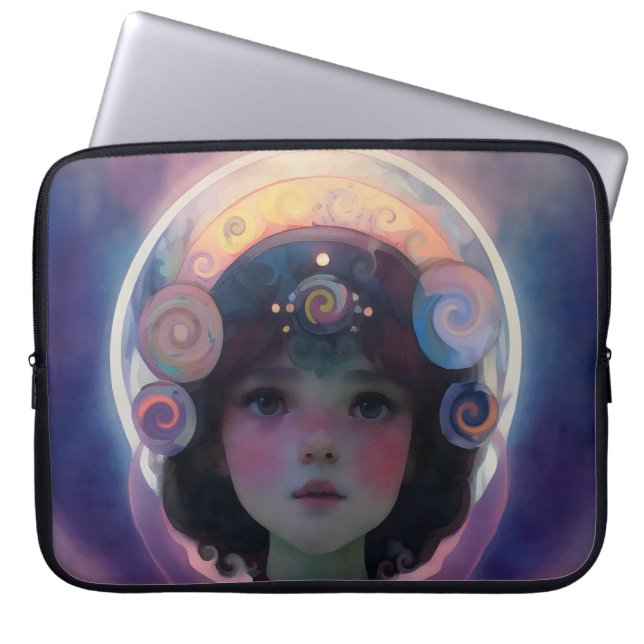 Ethereal Fantasy Celestial Kindergarten Wächter Laptopschutzhülle (Vorderseite)
