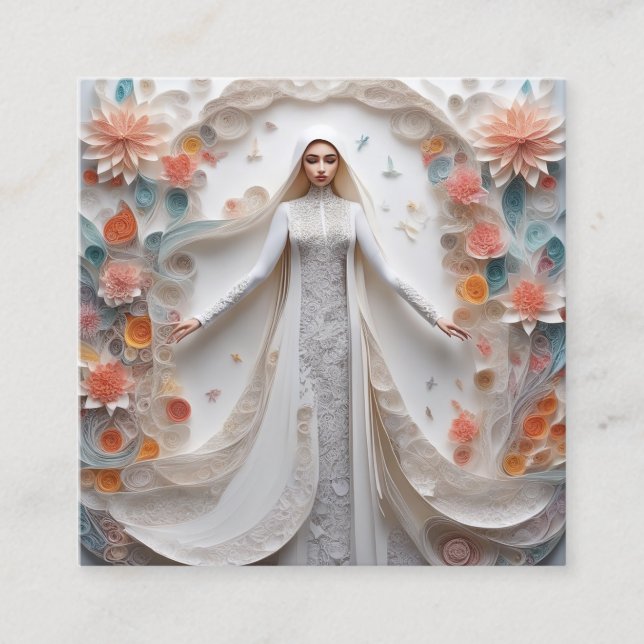 Ethereal Fantasy-Konzept Kunst des komplizierten P Quadratische Visitenkarte (Vorderseite)