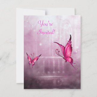 Ethereal Fantasy Pink Butterfly Event Einladung