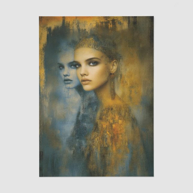 Ethereal Feminine Mystical Duality EW2L Decoupage Seidenpapier (Vorderseite)