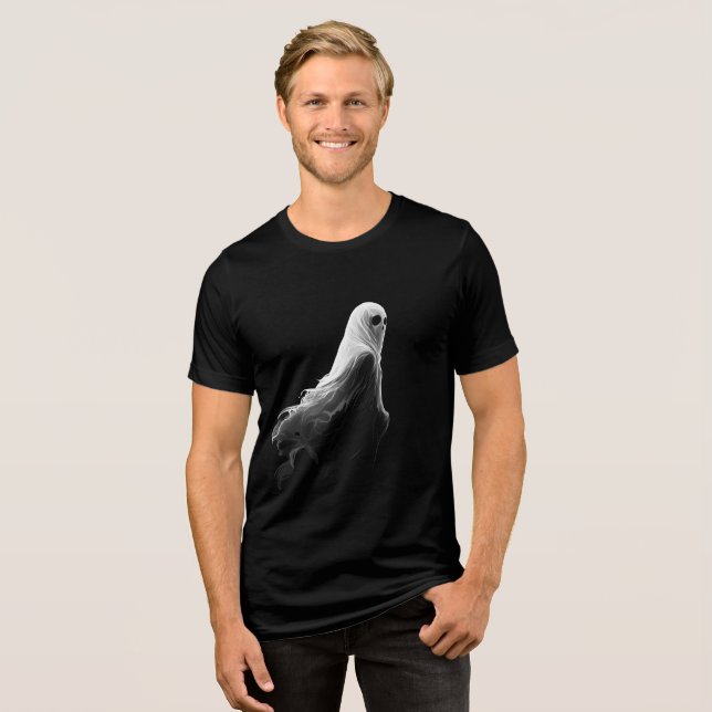 Ethereal Flowing Ghost Illustration Tri-Blend Shirt (Vorderseite voll)