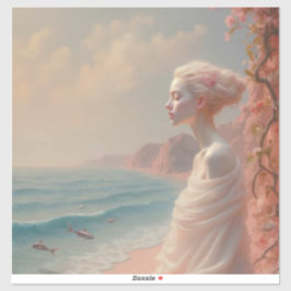 Ethereal Frau am Dreamy Beach Aufkleber