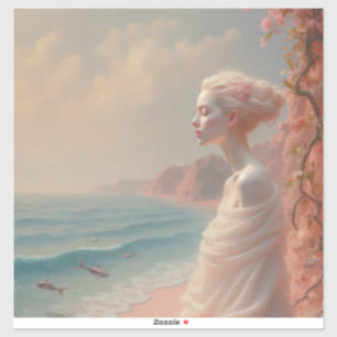 Ethereal Frau am Dreamy Beach Aufkleber
