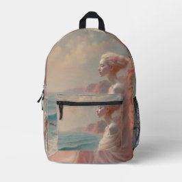 Ethereal Frau am Dreamy Beach Bedruckter Rucksack