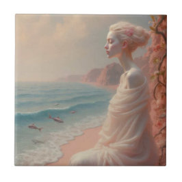 Ethereal Frau am Dreamy Beach Fliese