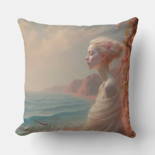 Ethereal Frau am Dreamy Beach Kissen