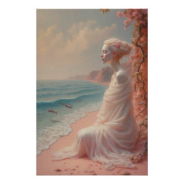 Ethereal Frau am Dreamy Beach Poster