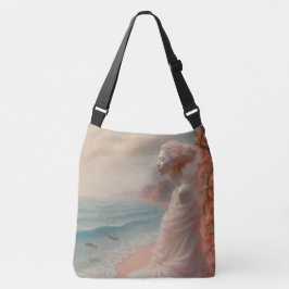 Ethereal Frau am Dreamy Beach Tragetaschen Mit Langen Trägern