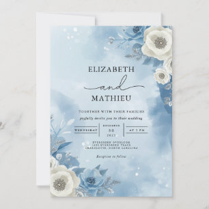 Ethereal Frost Floral Romance Wedding Einladung