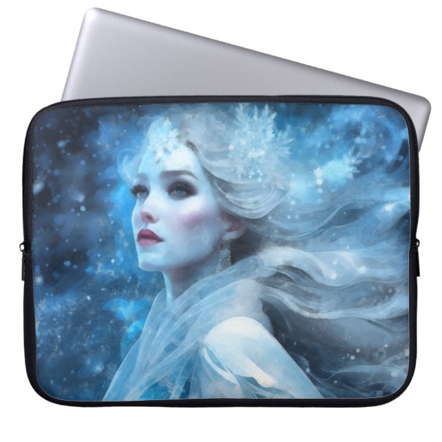 Ethereal Frozen Snow Queen Fantasy Art Laptopschutzhülle (Vorderseite)
