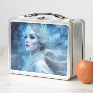 Ethereal Frozen Snow Queen Fantasy Art Metall Brotdose