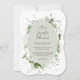 Ethereal Garden Grüne Botanische Hochzeit Einladung