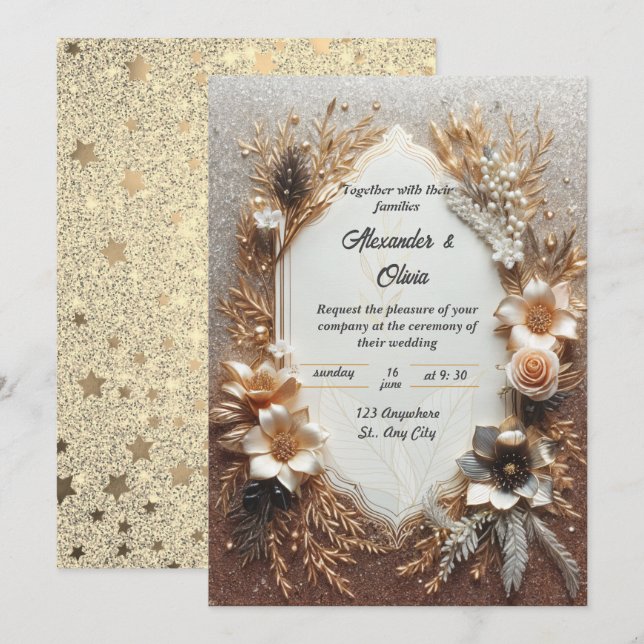 Ethereal Garden Romance Wedding Einladung (Vorne/Hinten)