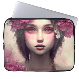 Ethereal Girl mit rosa Freckles Laptopschutzhülle
