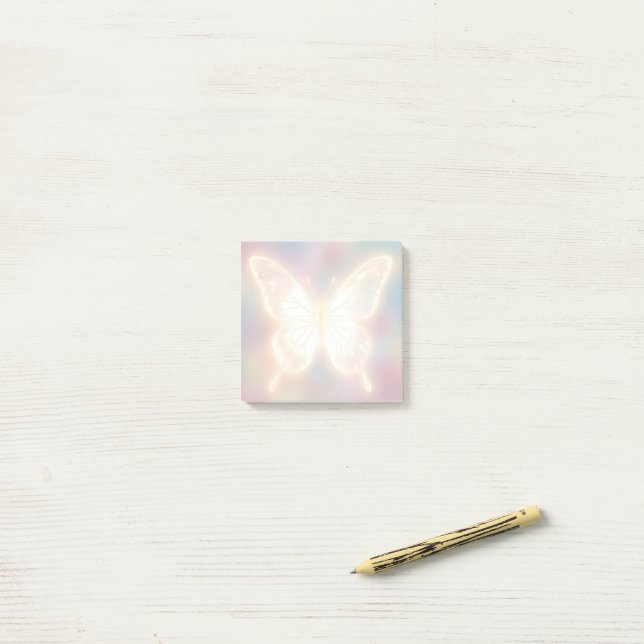 Ethereal Glowing Butterfly Post-it Klebezettel (Auf Schreibtisch)