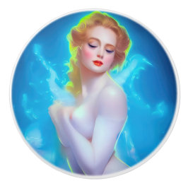 Ethereal Goddess Portrait - surreale Fantasie Keramikknauf