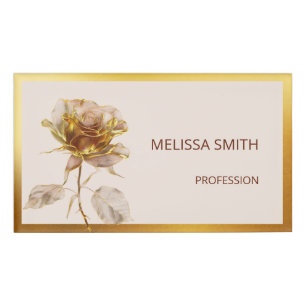Ethereal Gold Rose Blume Namenschild