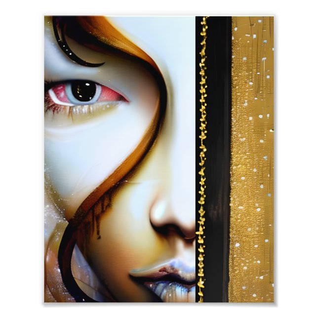 Ethereal | Gold und Schwarz Fotodruck (Vorne)