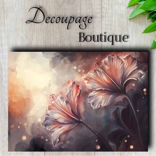 Ethereal Hibiskus Bloom Decoupage Seidenpapier (Ethereal Hibiscus Bloom Decoupage Tissue Paper)