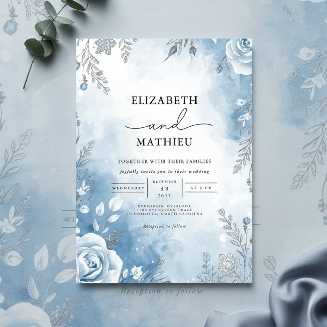 Ethereal Ice Blossom Romance Wedding Einladung (Von Creator hochgeladen)