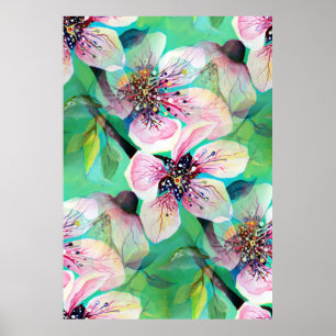 Ethereal Japanische Sakura Kirsche Blume Poster