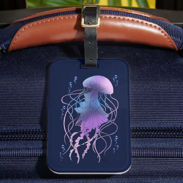 Ethereal Jellyfish Violet Blue Gepäckanhänger (Vorderseite Insitu 2)