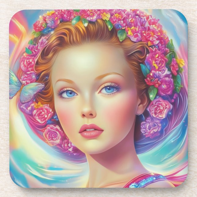 Ethereal-Kronenportrait Getränkeuntersetzer (Vorderseite)