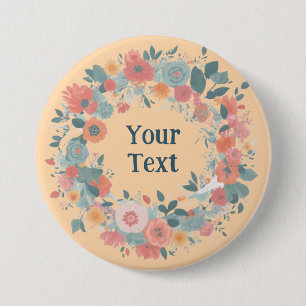 Ethereal Light Pink Blume Wreath Lapel Emblem Button