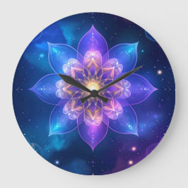 Ethereal Lotus Cosmic Gllow Wall Uhr