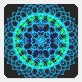Ethereal Lotus Mandala Quadratischer Aufkleber
