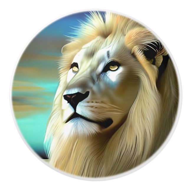 Ethereal Majestic Lions Keramikknauf (Vorderseite)