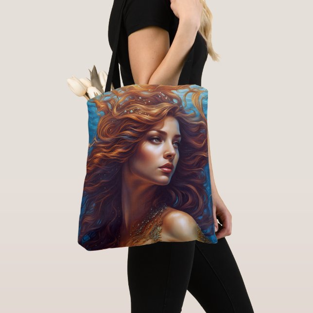 Ethereal Meerjungfrau Art Print Fantasy Underwater Tasche (Von Nahem)
